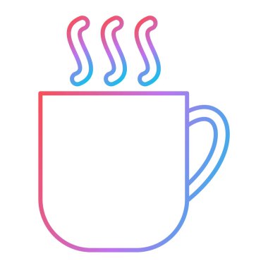 Çay fincanı ikonu. ana hatlı kahve kupası vektör resimleme sembolü.