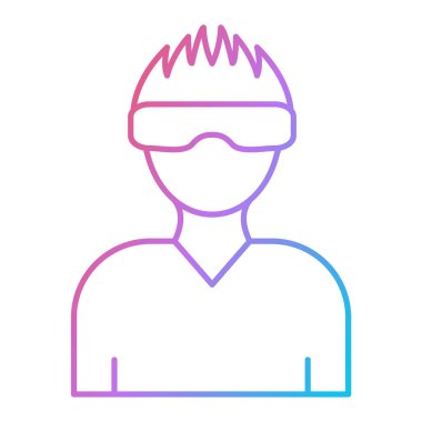 Miğferi ve vites kutusu olan bir adam. Maskeli ve şapkalı bir kadın. beyaz arkaplanda izole.