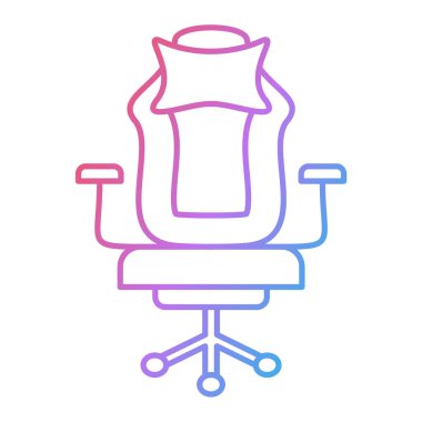 Ofis koltuğu ikonu. Koltuk vektörü sembolünün özet çizimi.