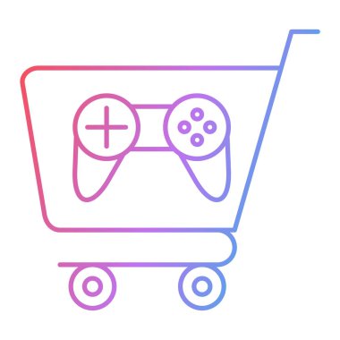 Çevrimiçi alışveriş arabası ikon vektörü. İnce çizgi işareti. izole edilmiş sınır sembolü çizimi