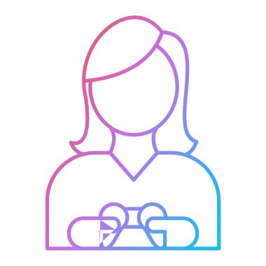 Gözlüklü ve saç vektörü çizimi olan kadın