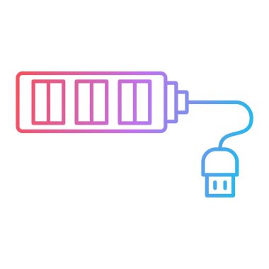 usb kablo simgesi vektörü. İnce çizgi işareti. izole edilmiş sınır sembolü çizimi