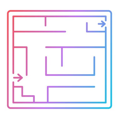 Modern mimari ve teknoloji simgesinin vektör çizimi