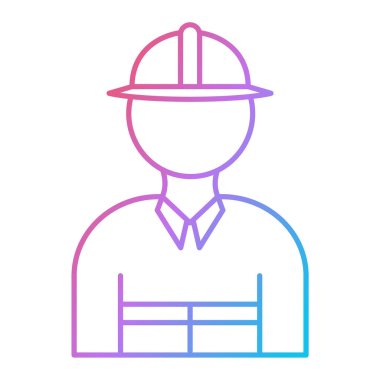 Yapıcı simgesi vektörü beyaz arkaplanda izole edildi, kask şeffaf işareti