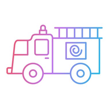 İtfaiye aracı ikonu. vektör illüstrasyonu