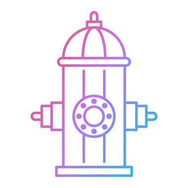 Yangın musluğu simgesi. Web için gaz söndürücü vektör çizgisi simgelerinin özet çizimi