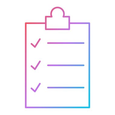 Kontrol listesi simgesi vektör illüstrasyonu