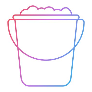 Su kovası ikonu. Web için su kabı vektör simgelerinin özet çizimi