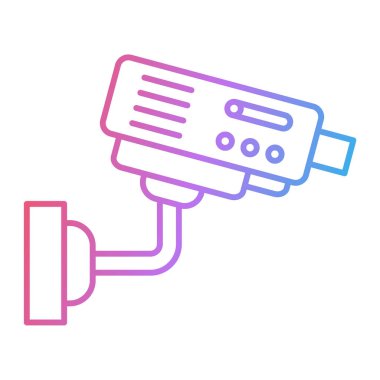 çizgi kamera simgesi beyaz arkaplanda izole edildi. vektör illüstrasyonu