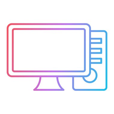 bilgisayar monitörü ikon vektör illüstrasyonu