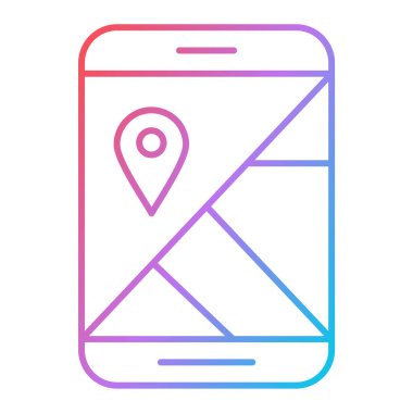 GPS navigasyon vektör çizimine sahip cep telefonu
