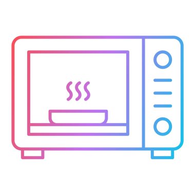 mikrodalga fırın ikonu vektörü. İnce çizgi işareti. izole edilmiş sınır sembolü çizimi