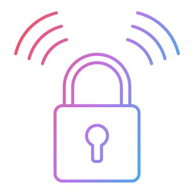 vektör ince çizgi simgesini kilitle