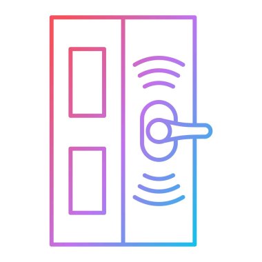 Ağ ve mobil uygulama tasarımınız için beyaz arkaplanda izole edilmiş kapı simgesi vektörü, uzak logo konsepti