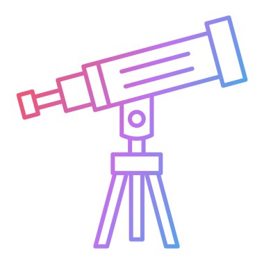 teleskop düz simgesi, vektör, illüstrasyon