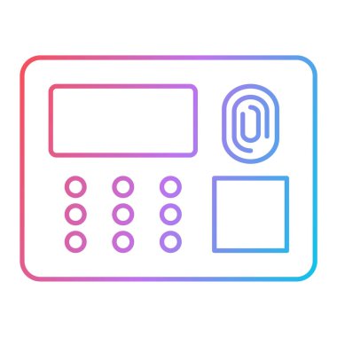 Hesap makinesi ikon vektörü. İnce çizgi işareti. İzole edilmiş kontür sembolü gösterimi