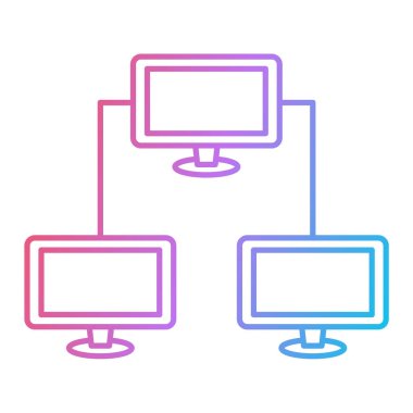 Bilgisayar izleyici satır simgesi, vektör illüstrasyonu