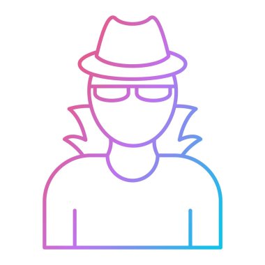 Şapka ikonlu adam. Web için vektör simgelerinin özet çizimi