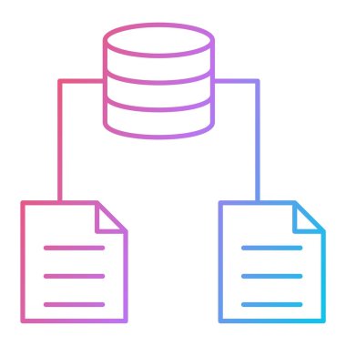 veritabanı vektörü ince çizgi simgesi