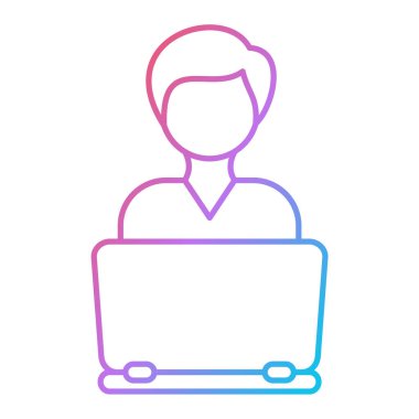 dizüstü bilgisayar vektör illüstrasyon tasarımlı avatar