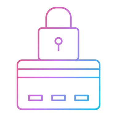 Kredi kartı vektörü ince çizgi simgesi