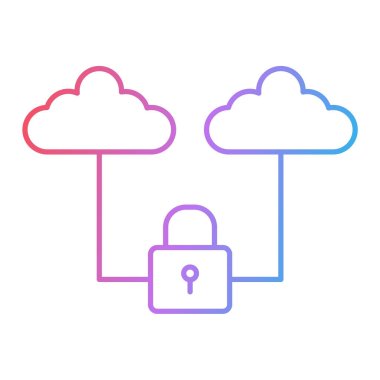 bulut bilgi işlem güvenlik simgesi vektör çizim tasarım