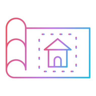 Bir evin ince çizgi simgesinin vektör çizimi