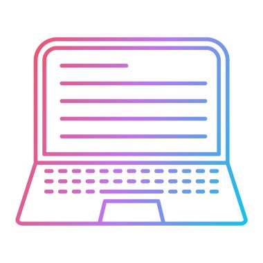 bilgisayar ve klavye vektör illüstrasyon tasarımlı dizüstü bilgisayar