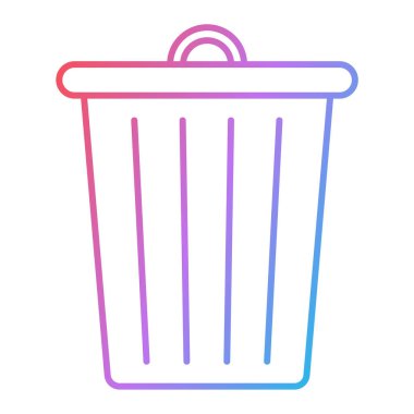 Çöp kutusu simgesi. Web tasarımı için kova kabı vektör simgelerinin özet çizimi