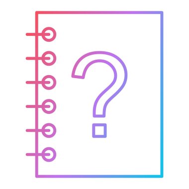 Soru işareti simgesi. İnce çizgi vuruşu. vektör illüstrasyonu.