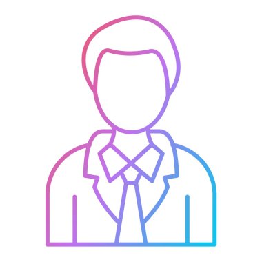 İş adamı ikonu. Ana hatları insanların Avatar vektör çizimi. izole edilmiş biçim