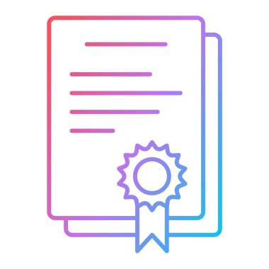 Sertifika. Web simgesi vektör illüstrasyonu