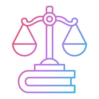 Hukuk ve adalet simgesi. Beyaz arkaplanda izole edilmiş web tasarımı için özet vektör sembolü