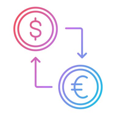 Dolar vektör ince çizgi simgesi