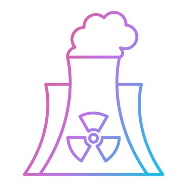 Nükleer enerji santrali ikon vektör çizimi tasarımı