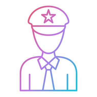 Beyaz arka planda izole edilmiş polis ikonu. ordu sembolü illüstrasyon.