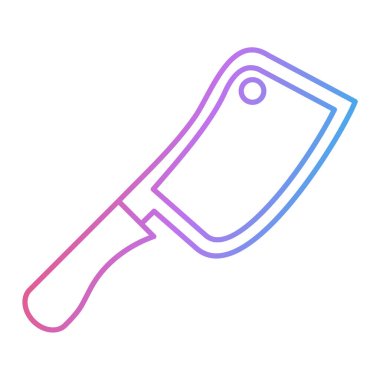 Mutfak gereçleri simgesi. Ağ için bıçak vektör simgelerinin özet çizimi