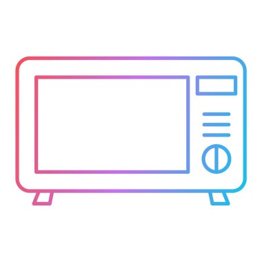 Mikrodalga fırın ikonu. Web için televizyon vektör simgelerinin özet çizimi