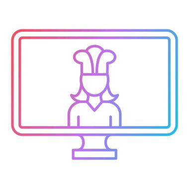 Şef simgesi, vektör illüstrasyonu