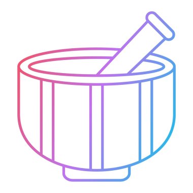 Havan topu ve tokmak ikonu. Web için tuz vektörü simgelerinin özet çizimi