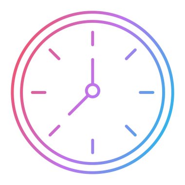 Beyaz arkaplanda izole edilmiş düz stil saat simgesi. zaman sembolü çizimi.