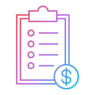 Liste simgesi ve vektör illüstrasyonlu pano