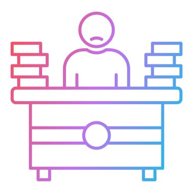 At arabası çizgisi simgesi olan adam, konsept çizimi, taslak sembol, vektör işareti, doğrusal mavi semboller.