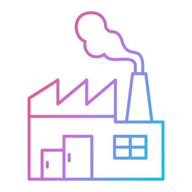 Fabrika binası ikon vektör çizimi tasarımı