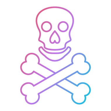 Kemik ikonlu kafatası. iskelet vektör sembolü ve bonus simgelerinin özet çizimi