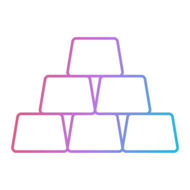 İnternet, mobil ve bilgi grafikleri için köşeleri ve kenarları sivri olan altın çizgi simgesi. vektör izole çizimi