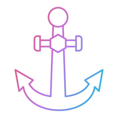 Beyaz arkaplanda ok simgesine sahip çapa. vektör illüstrasyonu