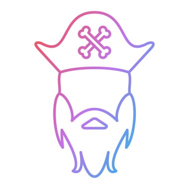 Şapkalı korsanın vektör çizgisi simgesi