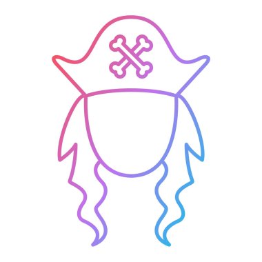 Şapkalı korsan çizgisi simgesi