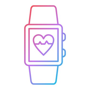 Kalp atış hızı vektör çizimine sahip akıllı twatch